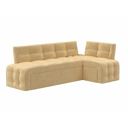 Кухонный диван Прага угловой Бежевый Микровельвет, механизм Дельфин