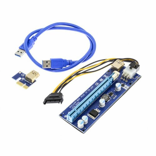Райзер для видеокарт 009s PCI-E 1X to 16X Riser для майнинга (PCE164P-NO3) (после майнинга)