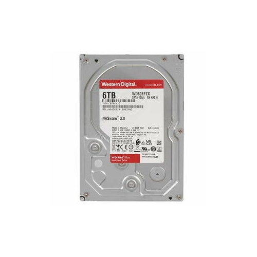 Жесткий диск Western Digital Жесткий диск Western Digital Red Plus WD60EFPX 6TB 3.5 5400 RPM 128MB SATA-III NAS Edition (замена WD60EFZX)