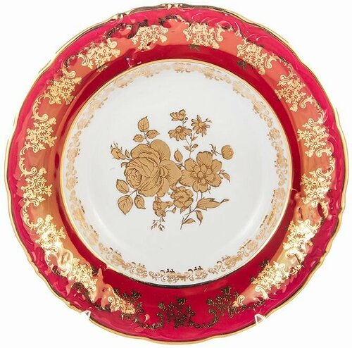 Набор из 6-ти глубоких тарелок Роза Красная Размер: 23 см