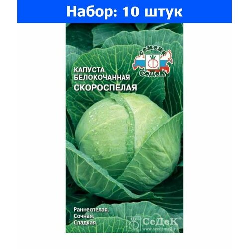 Капуста б/к Скороспелая 0,5г Ранн (Седек) - 10 пачек семян