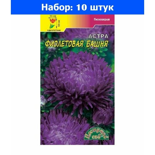 Астра Башня Фиолетовая пионовидная 0,3г Одн 70см (Цвет сад) - 10 пачек семян