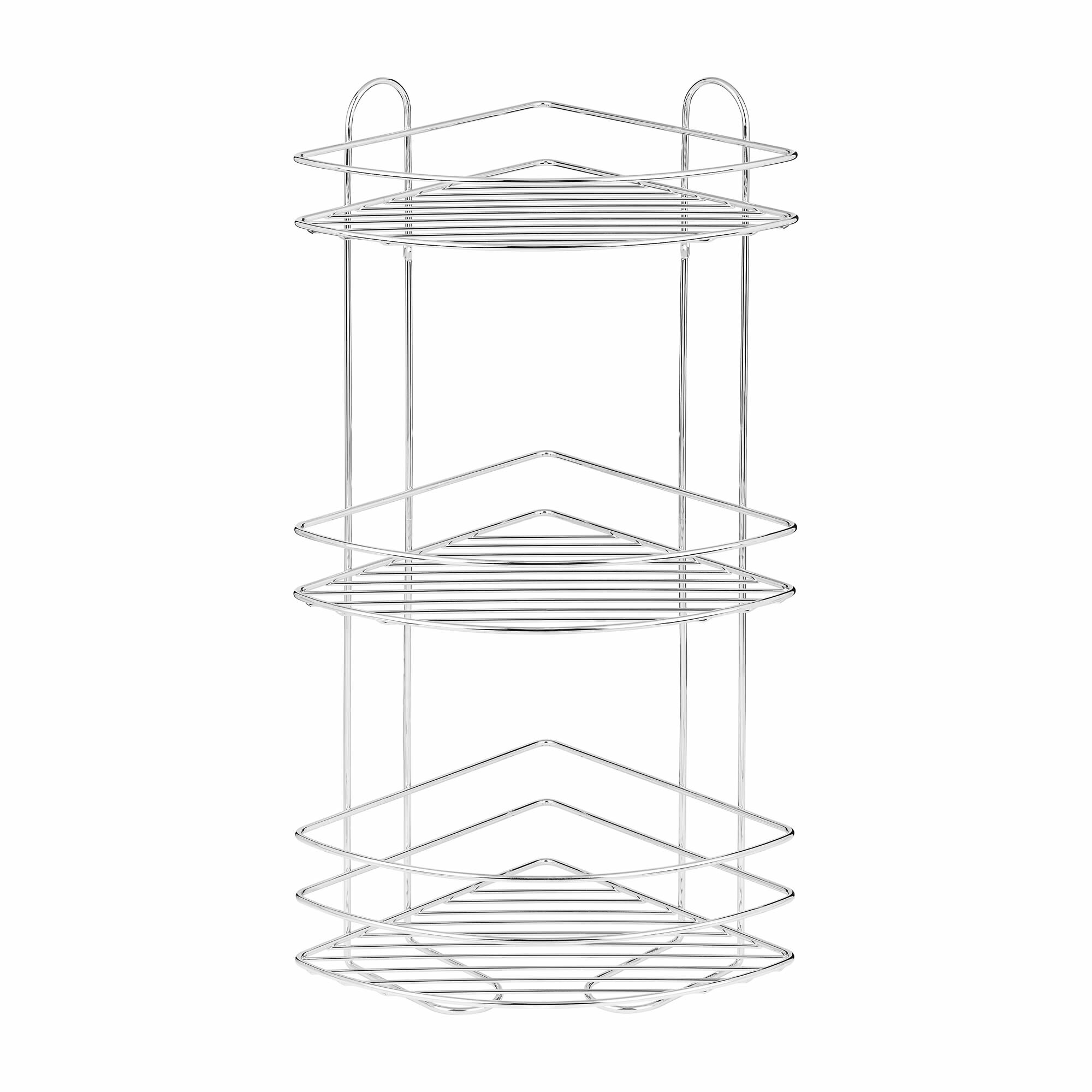 Полка для ванной комнаты трехъярусная угловая 22.5х22.5х58 см