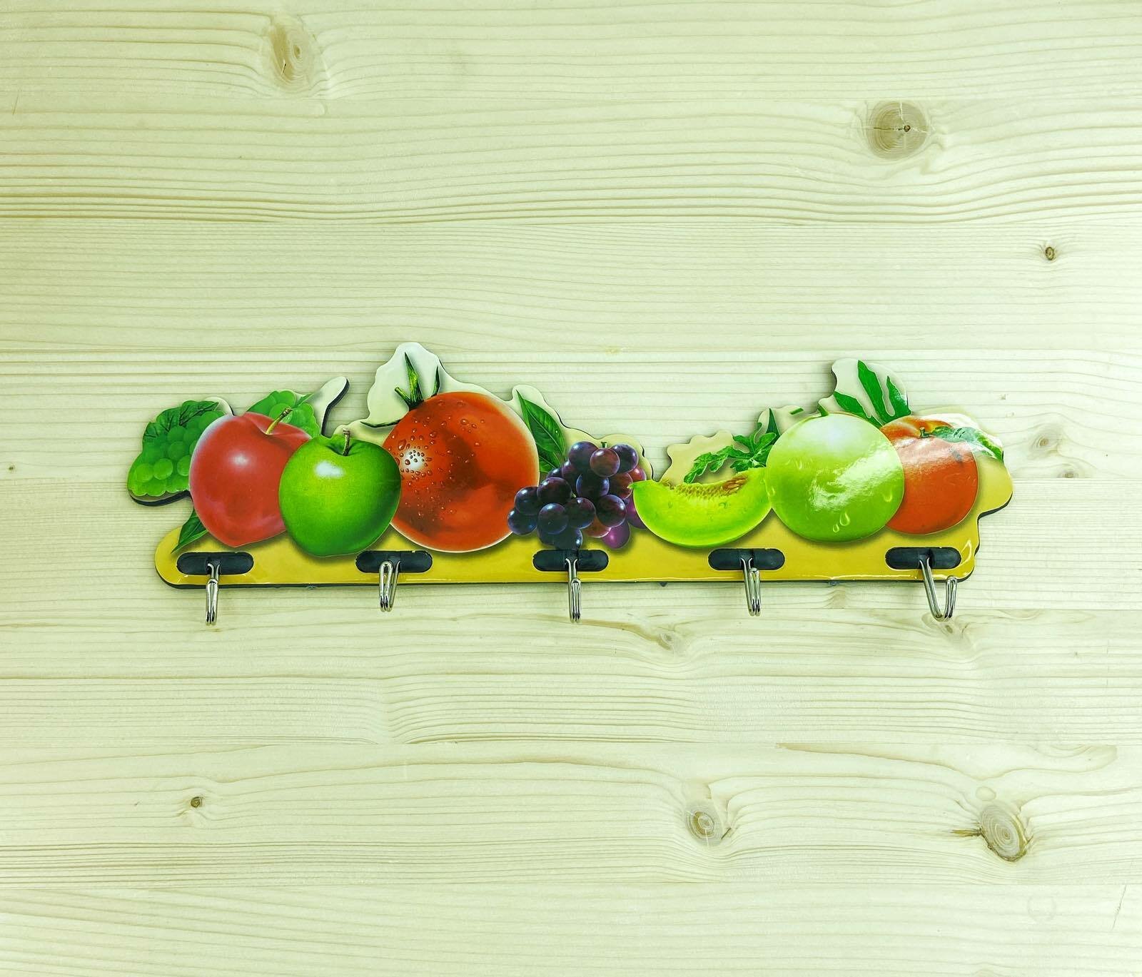 фото Вешалка настенная, 5 крючков / Крючок настенный, желтый