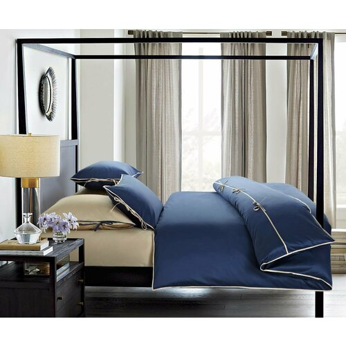 Пододеяльник 200х220 Sharmes Luca темно-синий/светло-бежевый