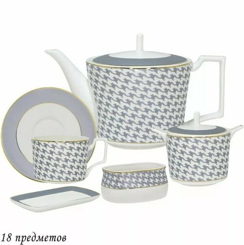 Чайный сервиз 18пр. EARL GREY Костяной фарфор 145-398 118-145-398