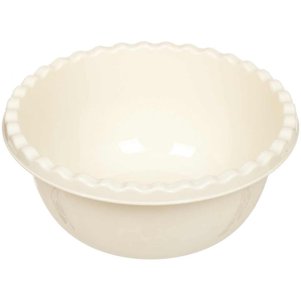 фото Таз пластик, 5 л, круглый, белый ротанг, Idea, М1313