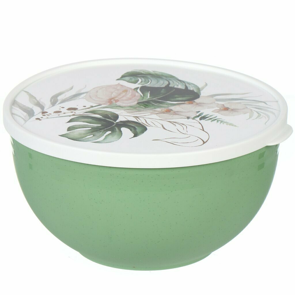 фото Миска пластик, круглая, 19х10 см, 2 л, с крышкой, Floriana, Полимербыт, 435969400