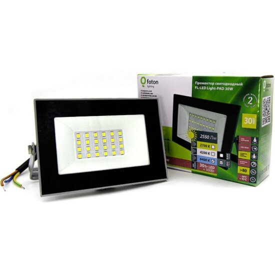 фото Прожектор FOTON LIGHTING FOTON FL-LED Light-PAD 30W Black 6400К 2550Лм 30Вт
