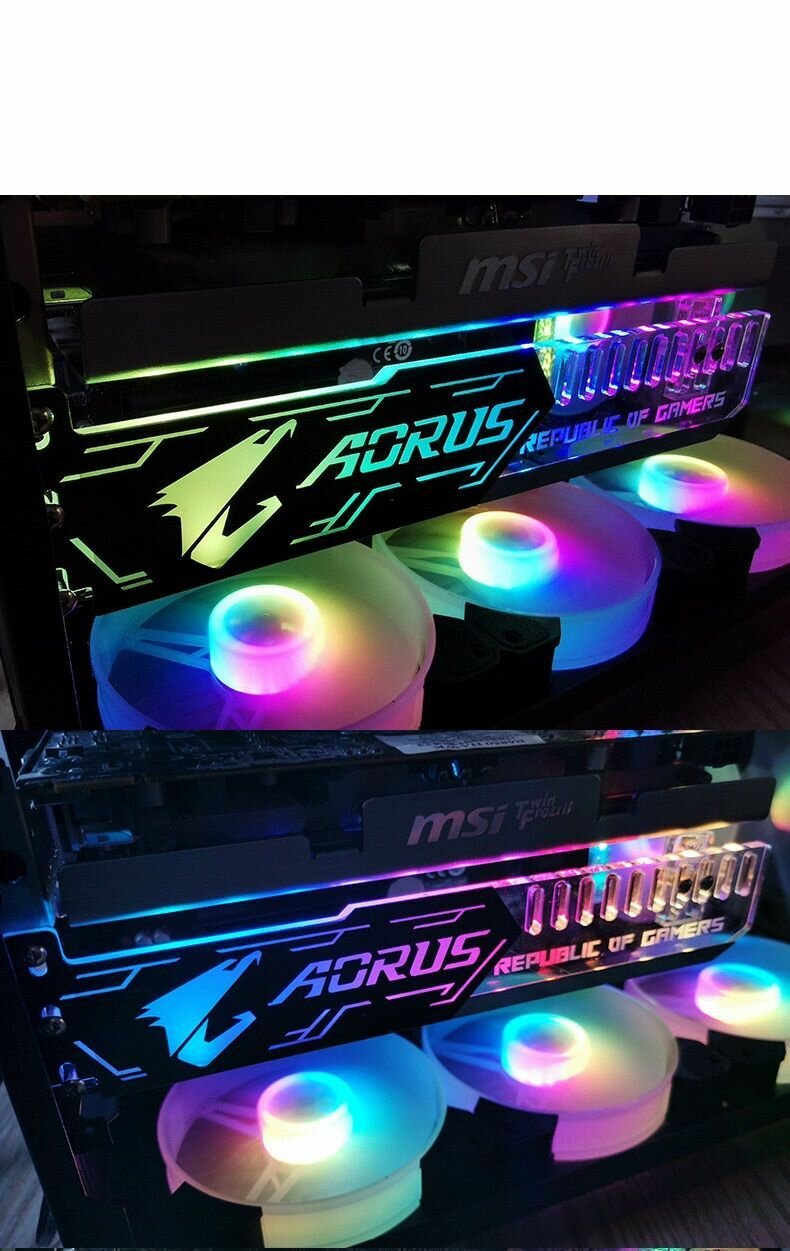 Держатель для видеокарты Aorus с rgb подсветкой Cool Moon