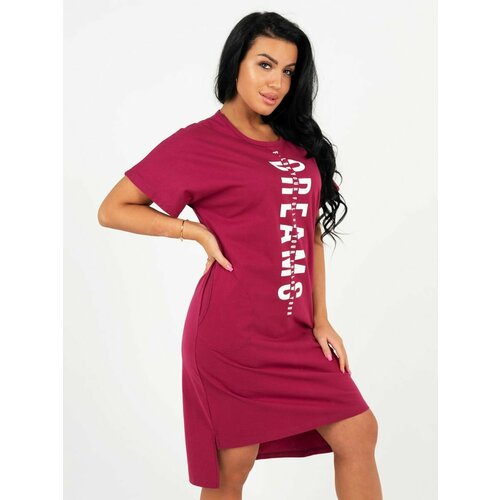 фото Платье трикотажные сезоны, размер 50, бордовый