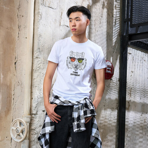 фото Футболка cat fit, размер 54, белый