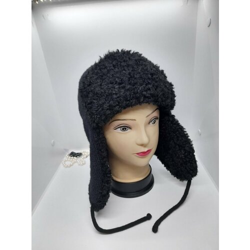 фото Шапка ушанка , размер 55/57, черный без бренда