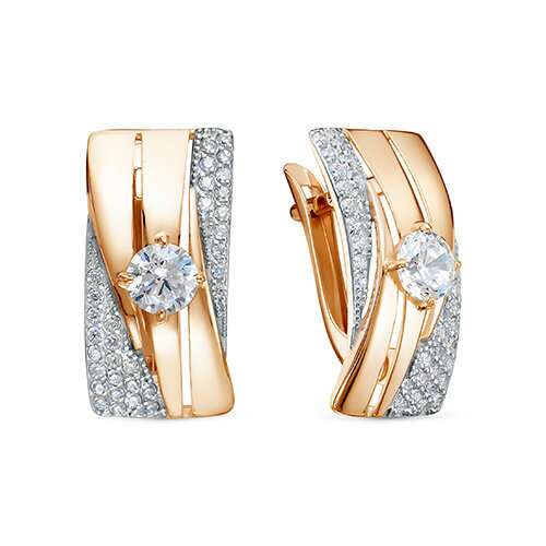 фото Серьги maskom, красное золото, 585 проба, фианит маском