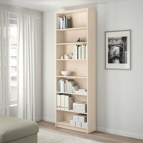 Стеллаж Стоп Мебель Билли 04 размер 80х237х28 Дуб молочный 8890₽