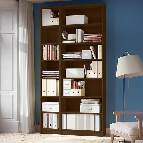 Стеллаж Стоп Мебель Билли 02 длина 120х237х28 Орех Экко 13580₽