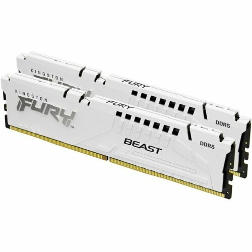 Оперативная память KINGSTON DDR5 32Gb 2x16Gb 6000Mhz pc-48000 FURY Beast White XMP CL40 11V KF560C40BWK2-32 20074₽