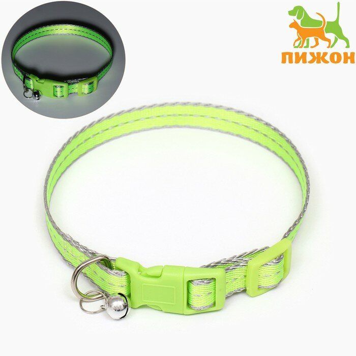 фото Ошейник "Неон" 24-36 х 1,5 см, зелёный