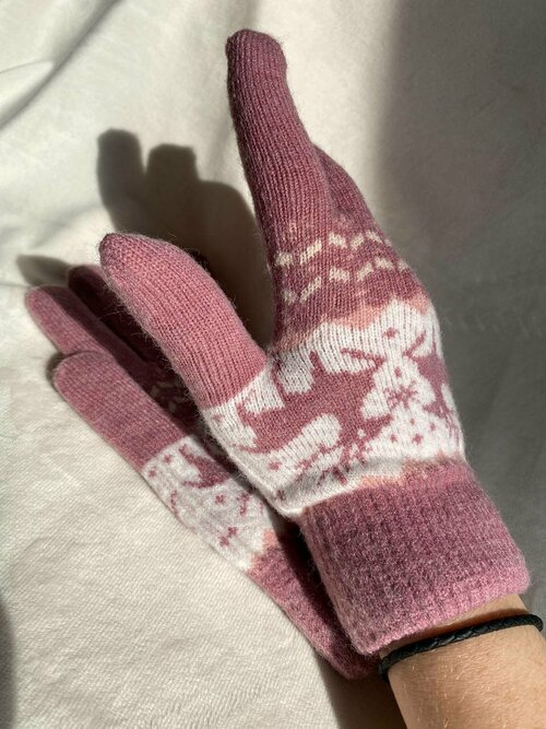 Перчатки Kim Lin, демисезон/зима, шерсть, утепленные, размер 18-20, фиолетовый