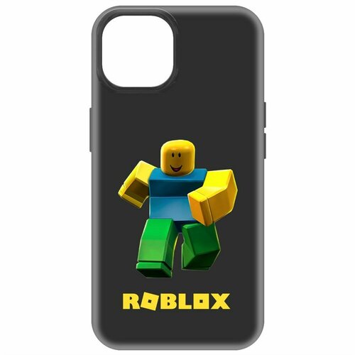 Чехол-накладка Krutoff Soft Case Roblox-Классический Нуб для iPhone 15 черный чехол накладка krutoff soft case roblox классический нуб для iphone 15 черный
