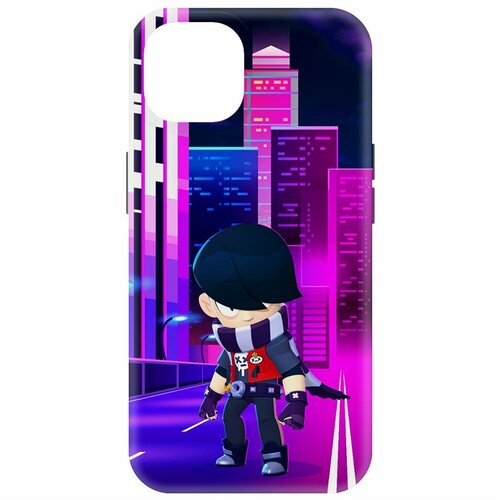 Чехол-накладка Krutoff Soft Case Brawl Stars - Эдгар для iPhone 15 черный чехол накладка krutoff soft case brawl stars эдгар для honor x9a черный