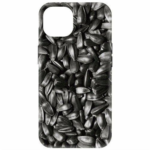 Чехол-накладка Krutoff Soft Case Семечки для iPhone 15 черный