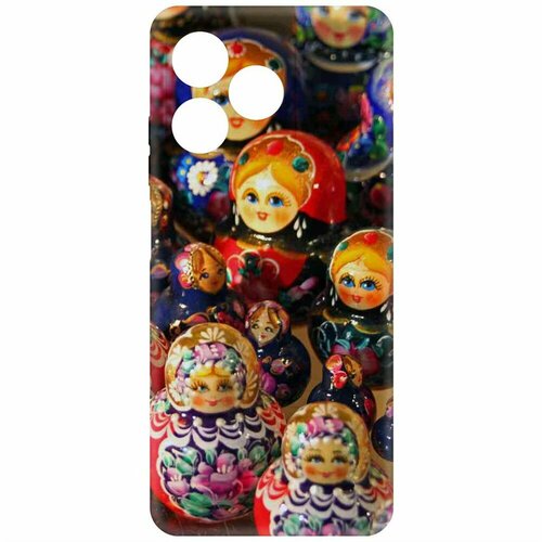 Чехол накладка Krutoff Soft Case Матрешка для Realme C51 черный