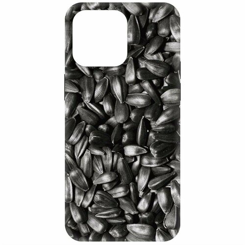 Чехол-накладка Krutoff Soft Case Семечки для iPhone 15 Pro Max черный чехол накладка krutoff soft case семечки для iphone 14 pro max черный