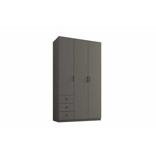 Шкаф Вальгард 3 с малыми ящиками 1200-520-2000 наполнение платье/белье цвет графит