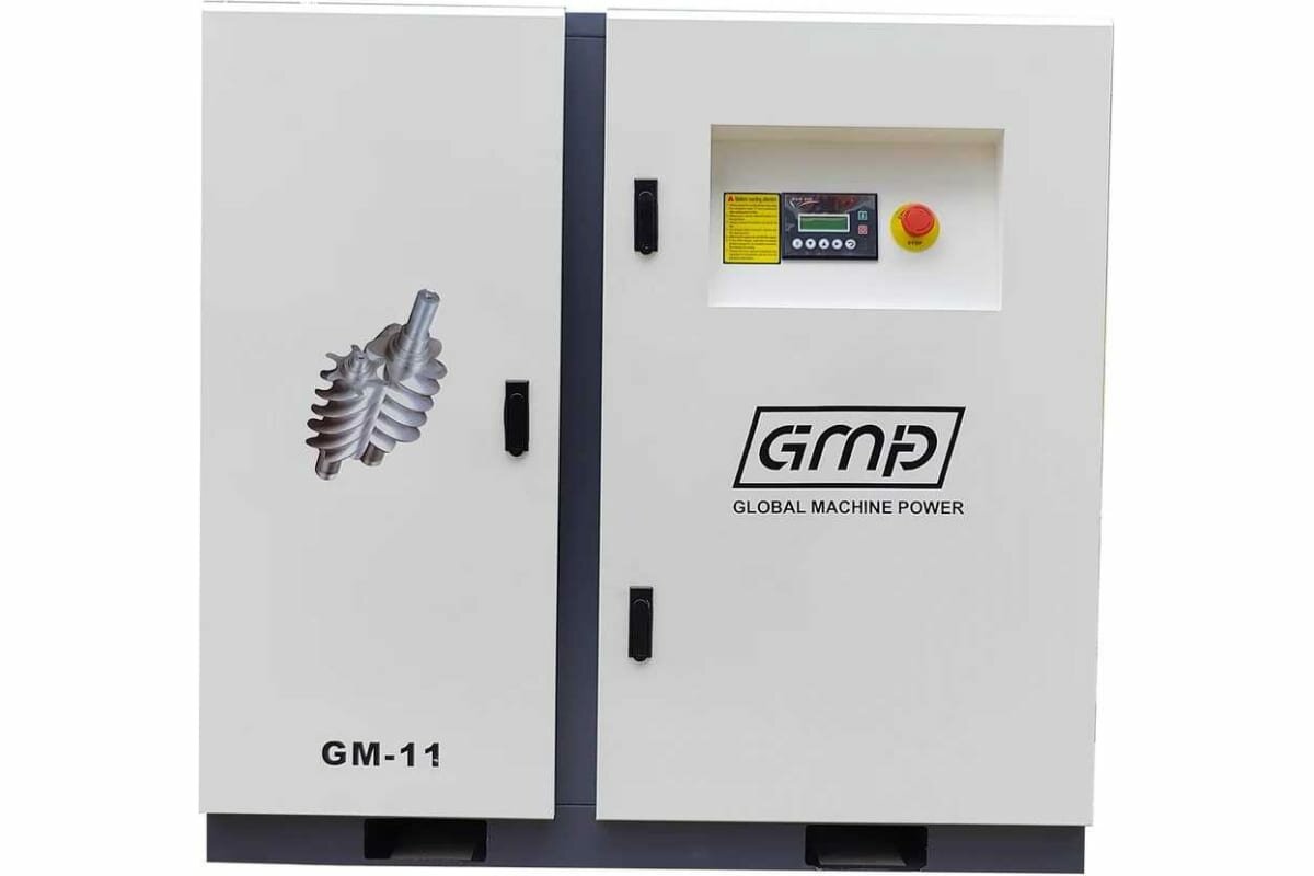 фото Винтовой компрессор GMP GM-11-10 (1400л/мин, 1.4 м3/мин, давление 10 бар, 11 кВт, 14.9 л. с, электрический двигатель, прямой привод)