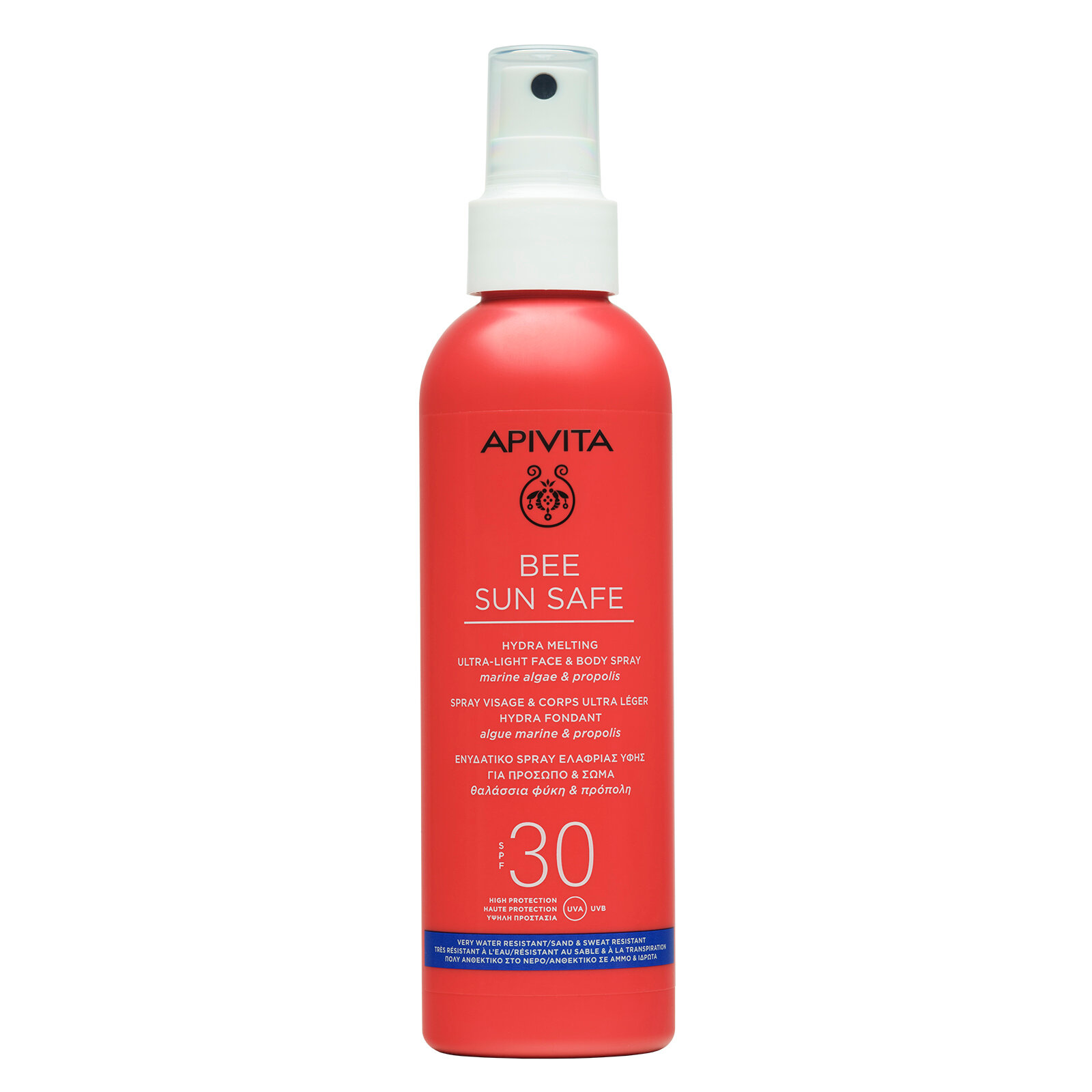 Apivita Солнцезащитный тающий ультра-легкий спрей для лица и тела SPF30, 200 мл (Apivita, ) - фото №3