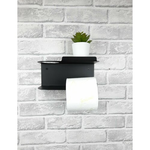 Держатель для туалетной бумаги Триада ДТБ-4, металлический, с полочкой для мобильного телефона+ подарок туалетная бумага