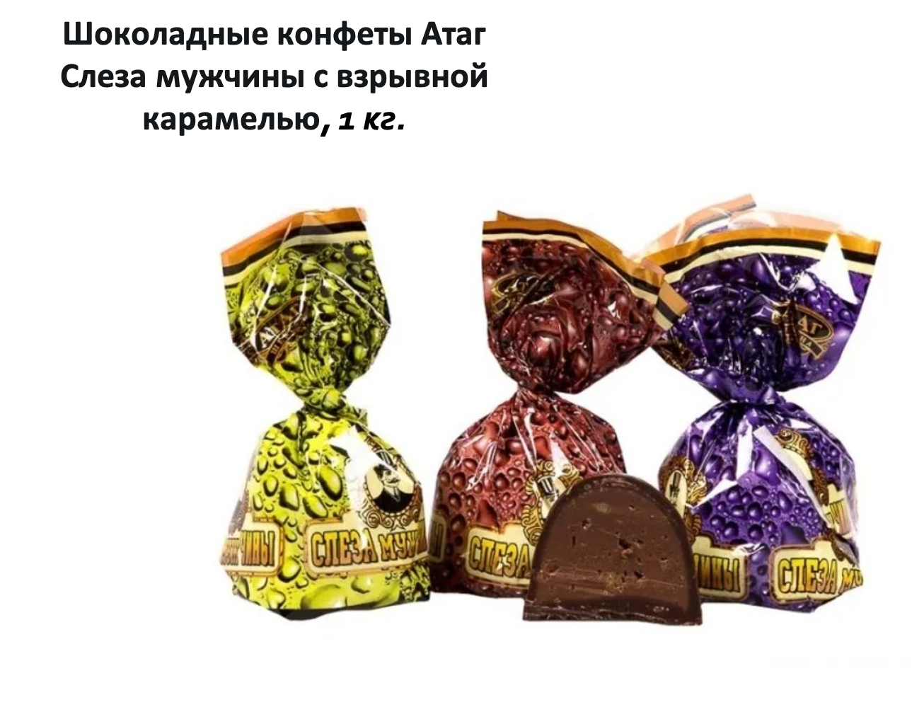 Конфеты глазированные Слеза мужчины с взрывной карамелью АтАг, 1 кг