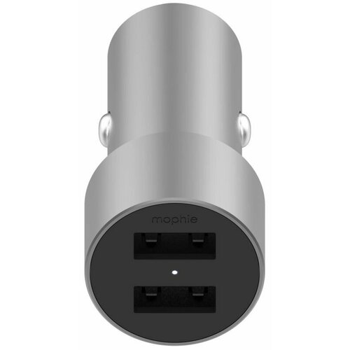 АЗУ Mophie Car Charger Dual 2xUSB-A, 18Вт, серый