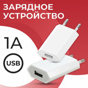 USB Блок / Зарядное устройство для телефона USB 1A / ЗУ Cетевой адаптер питания для Apple iPhone и Samsung / Блок зарядки для Эпл Айфон и Самсунг