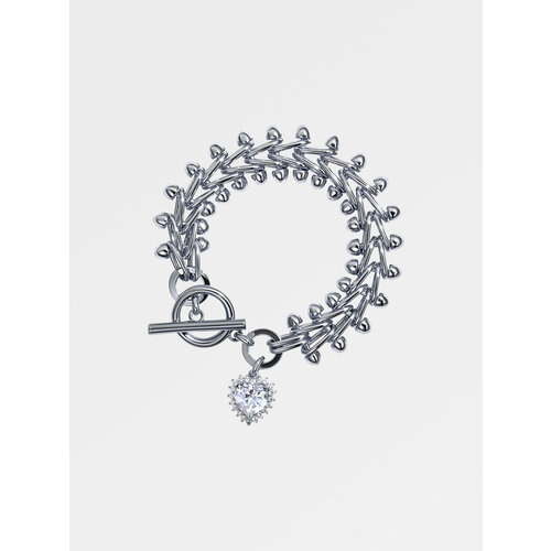 фото Браслет rushev, фианит, размер 19 см, серебряный