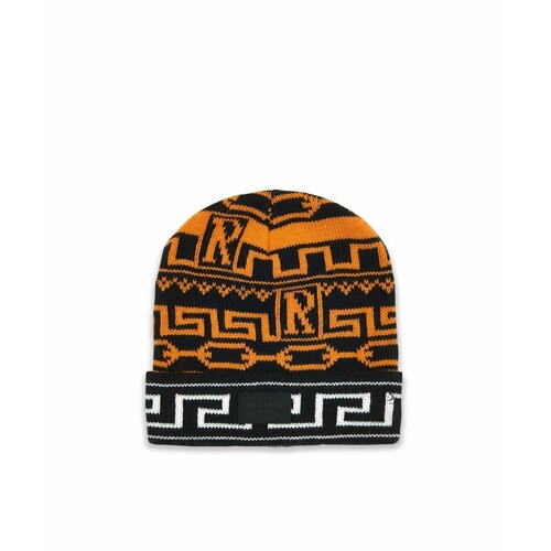 фото Шапка бини reason, размер os, оранжевый, черный
