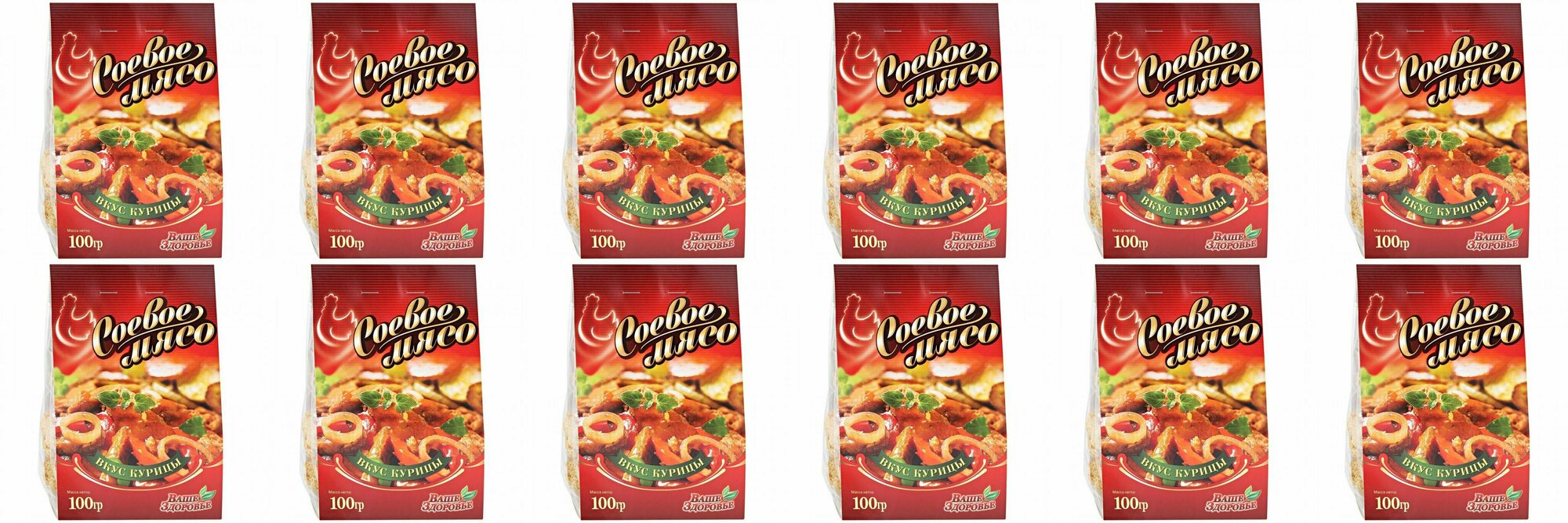 Мясо Ваше здоровье, соевое, со вкусом курицы, 100 г, 12 уп