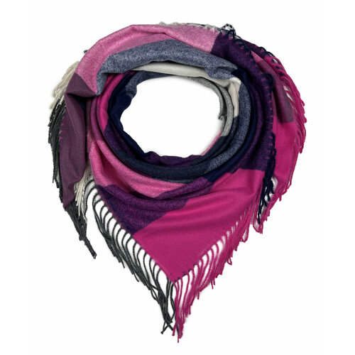 Платок Cashmere,100х100 см, розовый, фуксия plaid scarf 2021 new autumn and winter fashion warmth cashmere scarf women cashmere scarf 100% women s scarf winter scarf collar