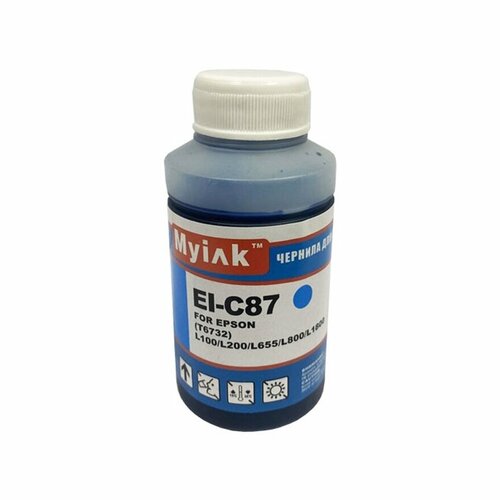 Чернила для EPSON L800/L1800/ L100/ L200 EI-C87 (70мл, Cyan Dye) MyInk чернила для epson t6732 l100 l200 l655 l800 l1800 100мл cyan ei c87 gloria™ myink