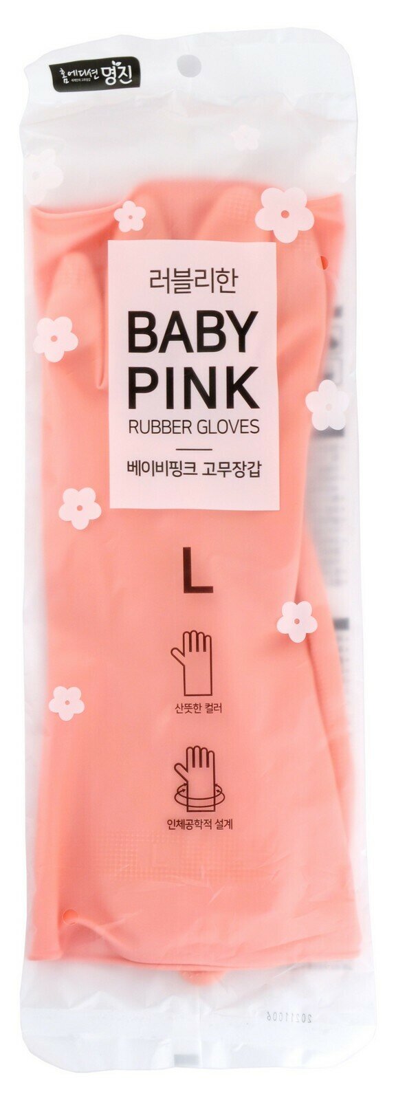 фото MYUNGJIN Перчатки латексные хозяйственные розовые, размер L, арт. 472606