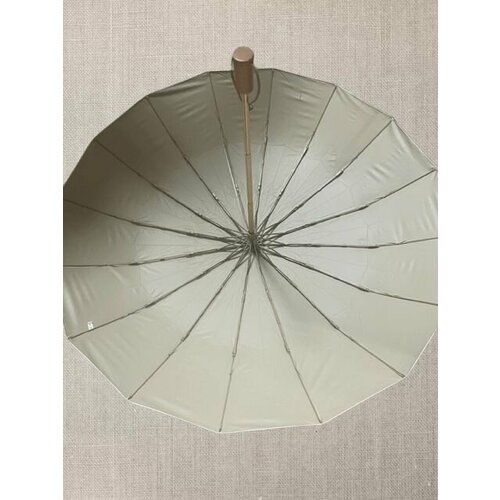 Зонт механика, 3 сложения, купол 98 см., 16 спиц, бежевый