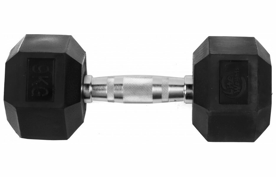 Гантель гексагональная обрезиненная Lite Weights 9 кг (3185LW)