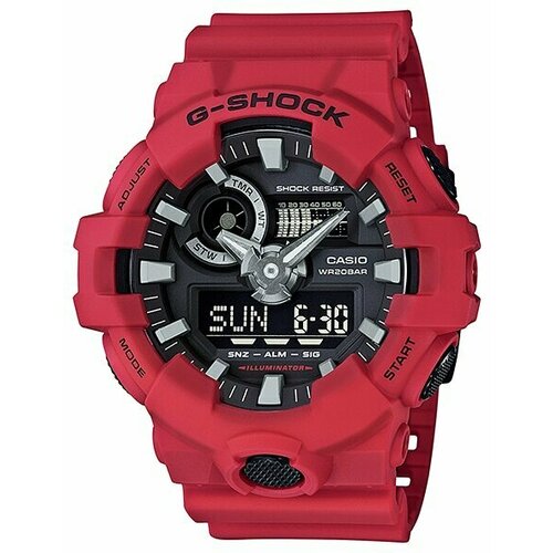 Наручные часы CASIO G-Shock GA-700-4A, красный наручные часы casio ga 2200skl 4a черный красный