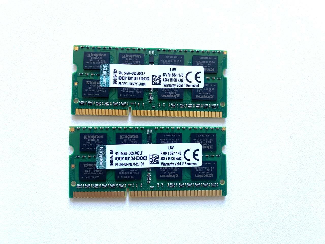 Оперативная память Kingston DDR3 8GB 1600 2Rx8 PC3-12800S 1.5v SODIMM для ноутбука 2шт