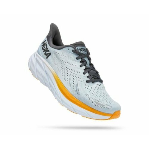 фото Кроссовки hoka clifton 8, демисезон/лето, беговые, полнота d, размер us9.5d/uk9/eu43 1/3/jpn27.5, голубой, желтый