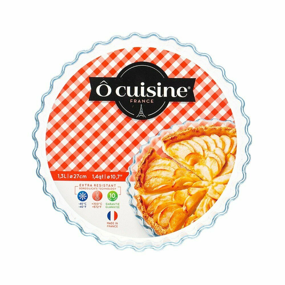 Форма для выпечки O Cuisine с гофрированными краями, 1.3 л, 27х27х3 см, жаропрочное стекло