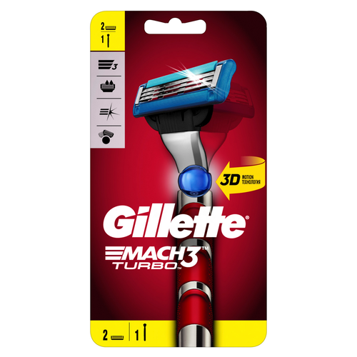 Бритва Gillette Fusion Mach3 Turbo станок + 2 кассеты станок для бритья gillette mach3 1 шт