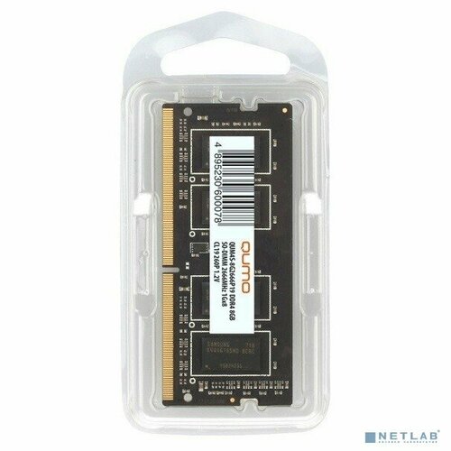 Qumo Модуль памяти QUMO DDR4 SODIMM 8GB QUM4S-8G2666P19 PC4-21300 2666MHz OEMRTL Разноцветный 462200₽