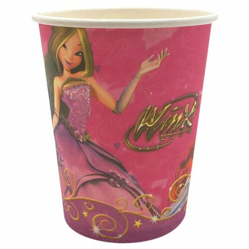 Одноразовая посуда для праздника, стаканы бумажные 250мл, 6шт